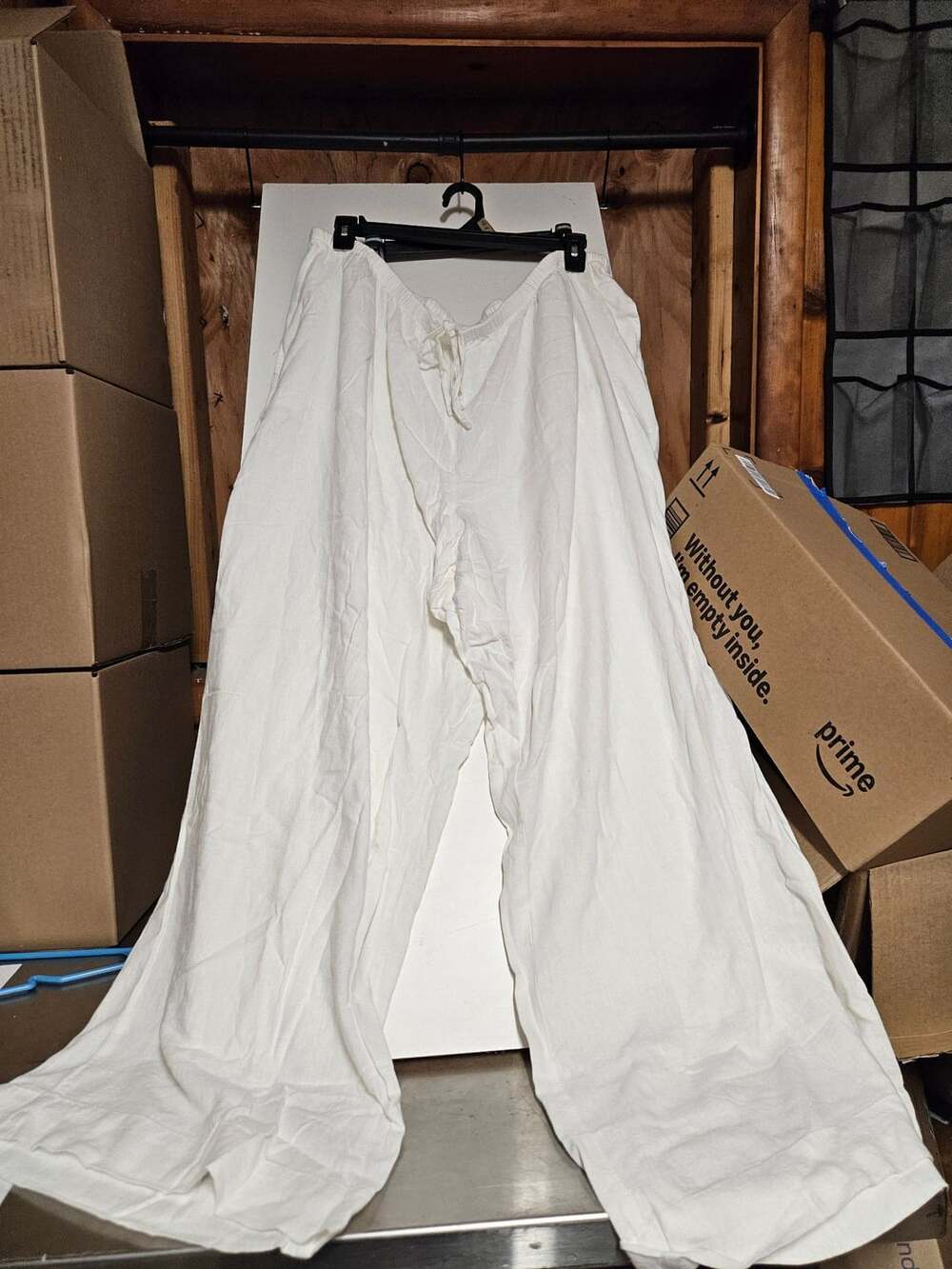 (409) A New Day White Linen Blend Pants Size 3X